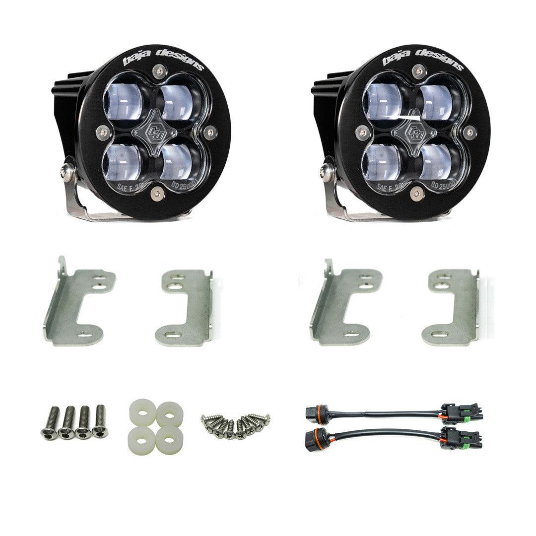 Baja Designs Jeep JL-JT Squadron-R SAE "Steet Legal" Fog Pocket Light Kit - Jeep 2020-22 Gladiator, 2018-22 Wrangler JL w- OE Sahara Bumper - Apollo Off-Road