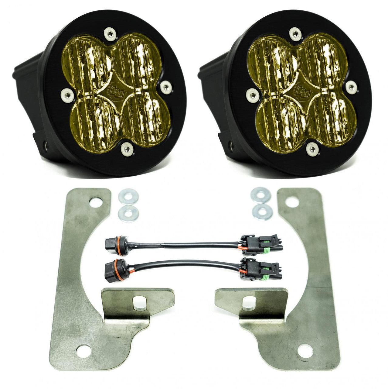 Baja Designs Jeep JL-JT Squadron-R SAE "Street Legal" Amber Fog Pocket Light Kit - Jeep 2020-22 Gladiator, 2018-22 Wrangler JL w- OE Rubicon Bumper - Apollo Off-Road