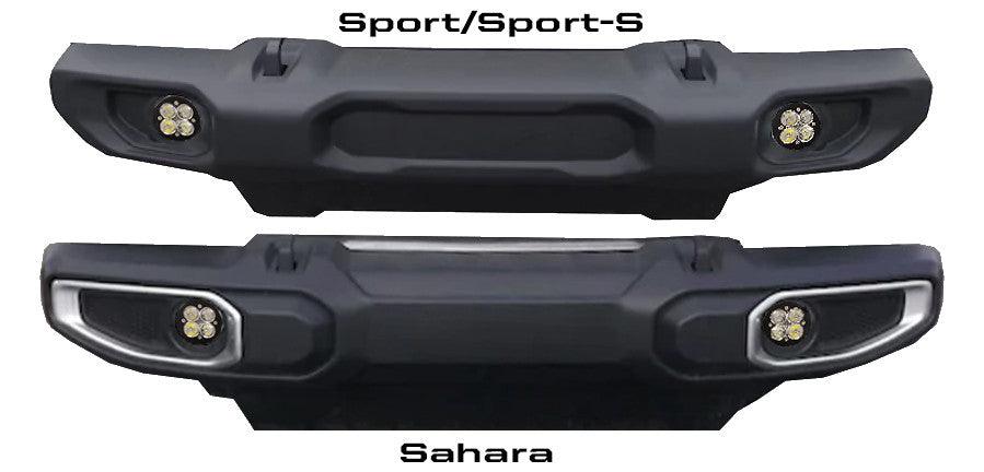 Baja Designs Jeep JL-JT Squadron-R SAE "Street Legal" Amber Fog Pocket Light Kit - Jeep 2020-22 Gladiator, 2018-22 Wrangler JL w- OE Sahara Bumper - Apollo Off-Road