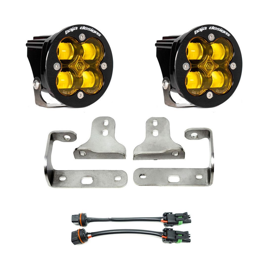 Baja Designs Jeep JL-JT Squadron-R SAE "Street Legal" Amber Fog Pocket Light Kit - Jeep 2020-22 Gladiator, 2018-22 Wrangler JL w- OE Sport Bumper - Apollo Off-Road