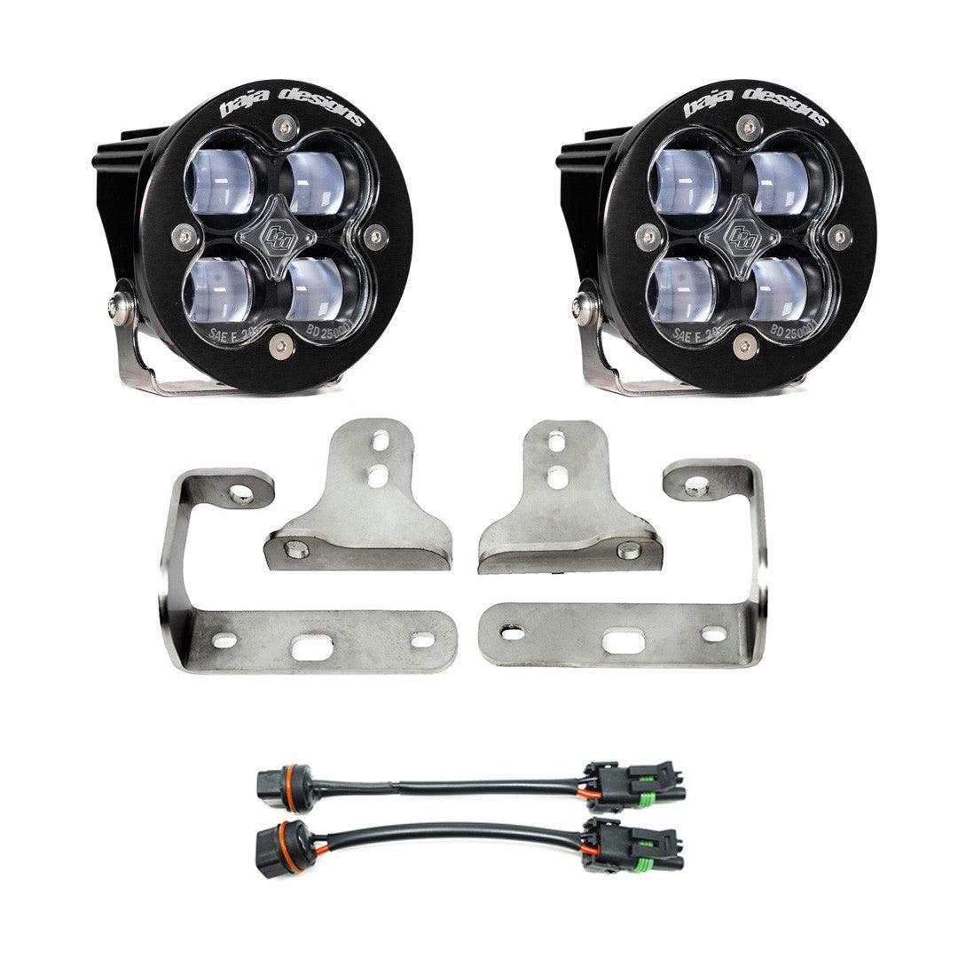 Baja Designs Jeep JL-JT Squadron-R SAE "Street Legal" Fog Pocket Light Kit - Jeep 2020-22 Gladiator, 2018-22 Wrangler JL, w- OE Sport Bumper - Apollo Off-Road