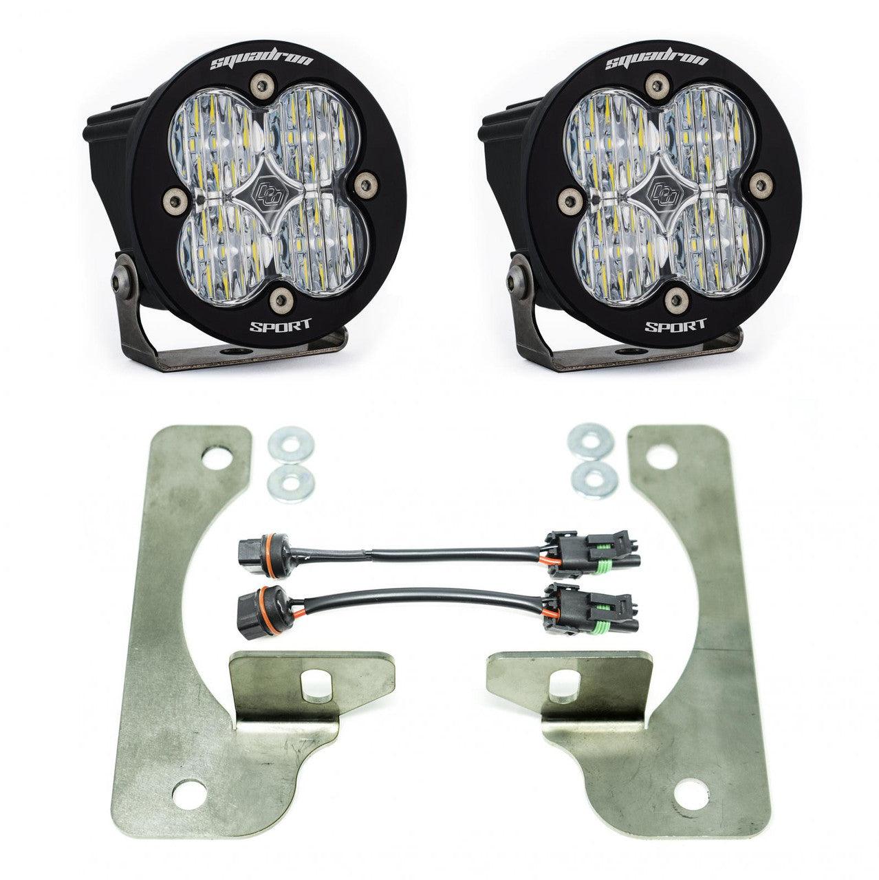 Baja Designs Jeep JL-JT Squadron-R Sport Fog Pocket Light Kit - Jeep 2020-22 Gladiator, 2018-22 Wrangler JL w- OE Rubicon Bumper - Apollo Off-Road