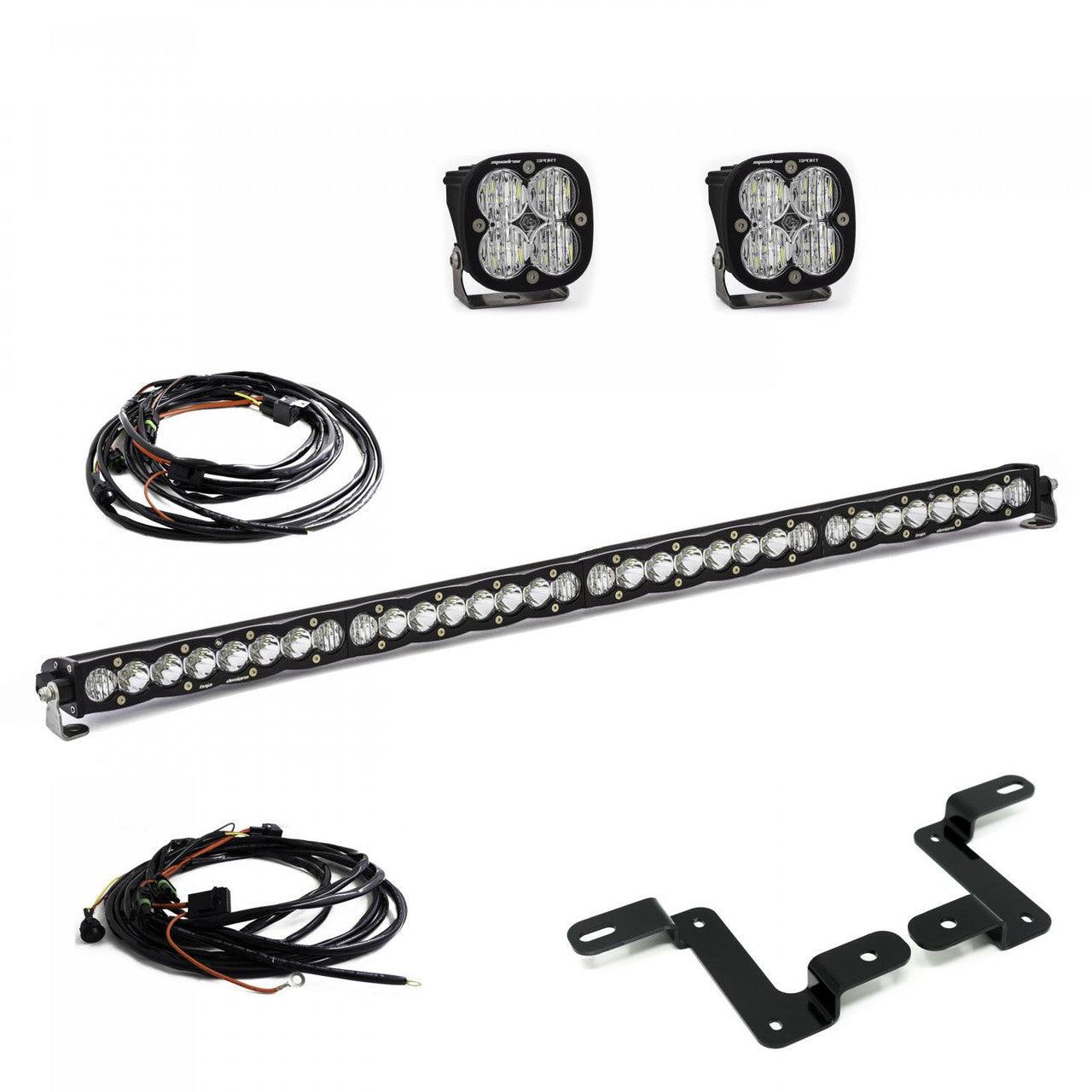 Baja Designs Jeep JL-JT Squadron Sport-S8 40 Inch A-Pillar-Cowl Mount Light Kit - Jeep 2020-2022 Gladiator, 2018-22 Wrangler JL - Apollo Off-Road