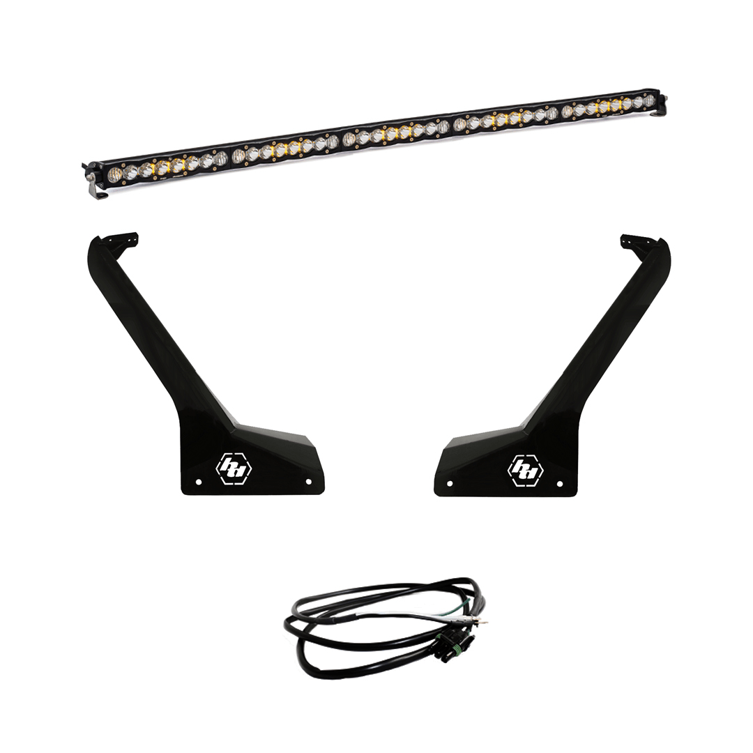 Baja Designs JL-JT S8 50 Inch Roof Mount w-Upfitter Light Kit - Jeep 2020-22 Gladiator, 2018-22 Wrangler JL Exc. Rubicon 392 - Apollo Off-Road