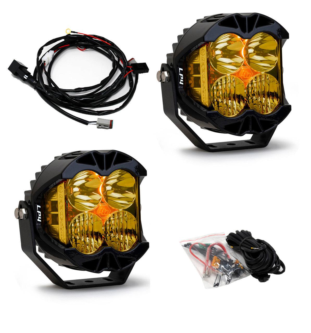 Baja Designs LP4 Pro LED Light Pair, Driving-Combo Pattern, Amber - Apollo Off-Road