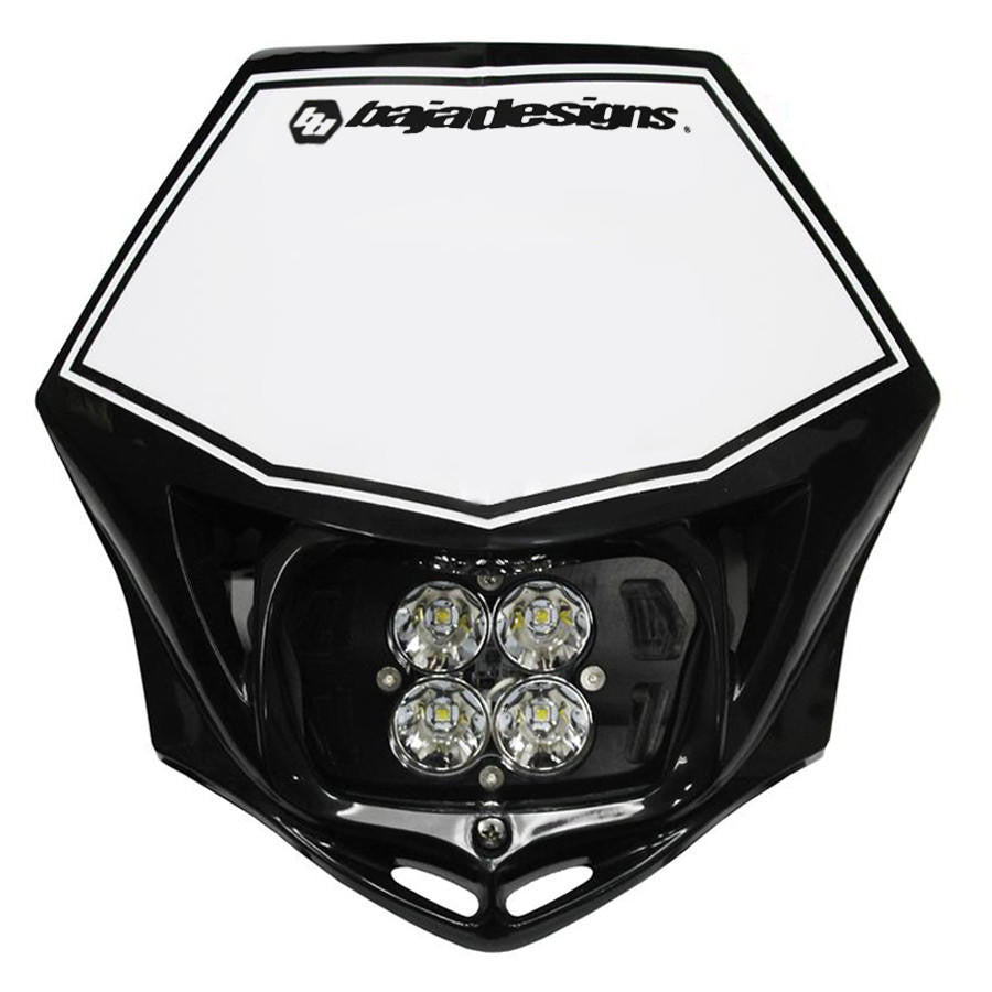 Baja Designs Motorcycle Squadron Sport (D-C) Headlight Kit w- Black Shell, Spot Pattern - Apollo Off-Road