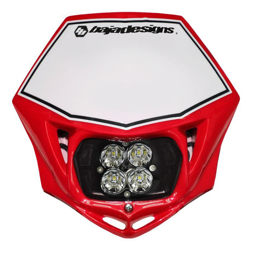 Baja Designs Motorcycle Squadron Sport (D-C) Headlight Kit w- Red Shell, Spot Pattern - Apollo Off-Road