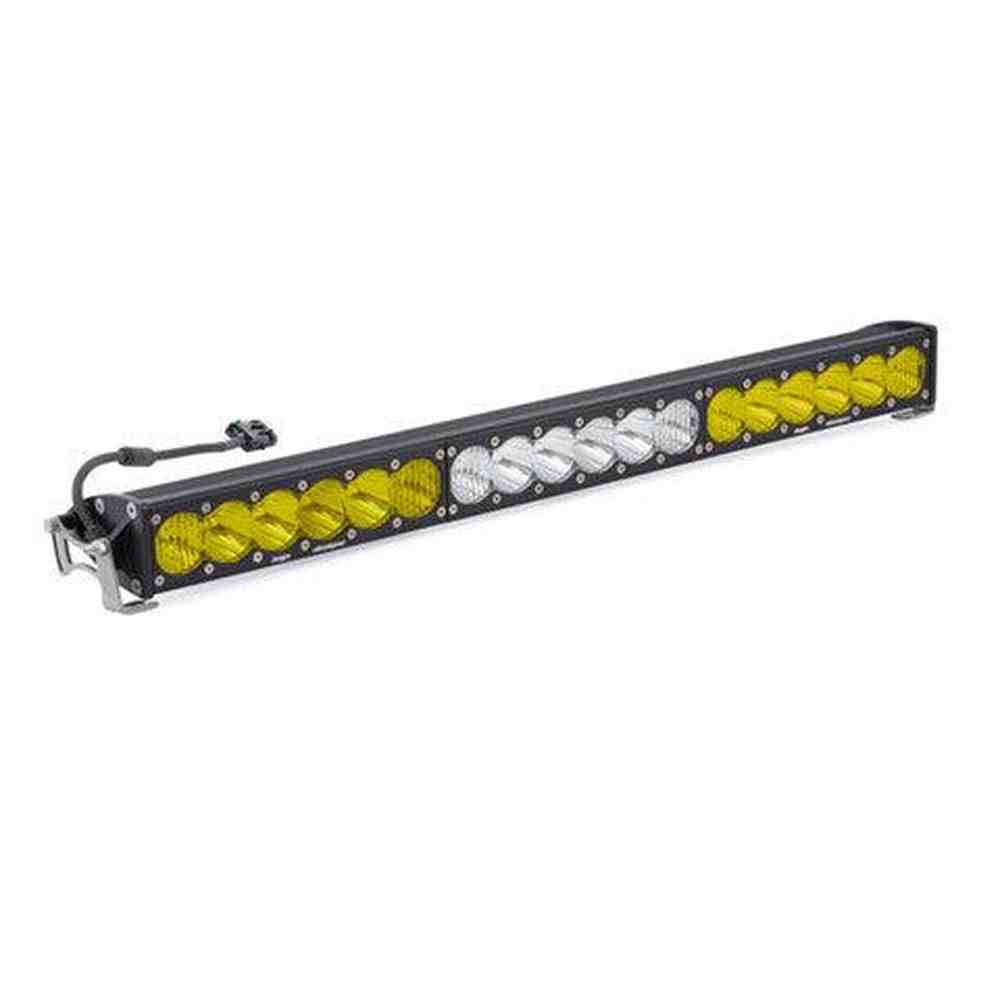 Baja Designs OnX6 Straight Dual Control LED Light Bar, Driving-Combo Pattern, Amber-Clear, 30 Inch - Apollo Off-Road