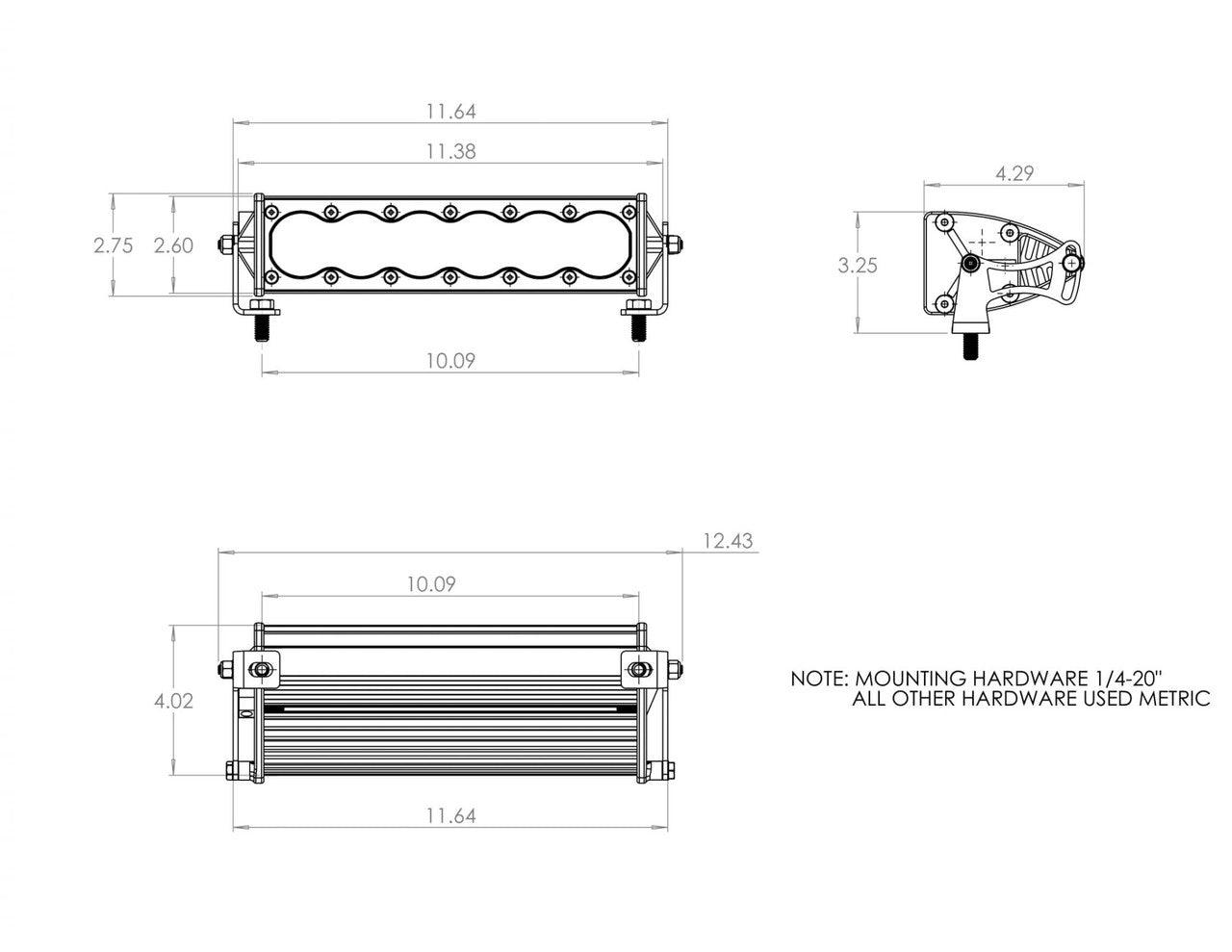 Baja Designs OnX6+ Straight LED Light Bar, Spot Pattern, Clear, 10 Inch - Apollo Off-Road