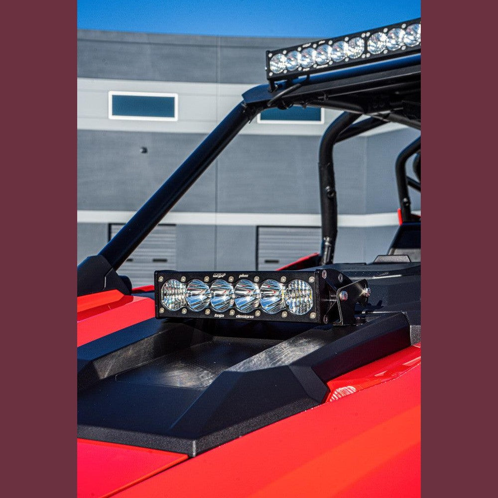 Baja Designs Polaris OnX6+ 10 Inch Hood Mount Light Bar Kit - Polaris 2020-21 RZR Pro XP, 2022 RZR Turbo R - Apollo Off-Road