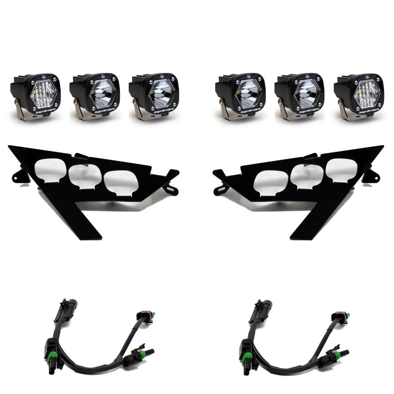 Baja Designs Polaris S1 Triple LED Headlight Kit - Polaris 2020-22 RZR Pro XP, 2022 RZR R-Turbo R - Apollo Off-Road