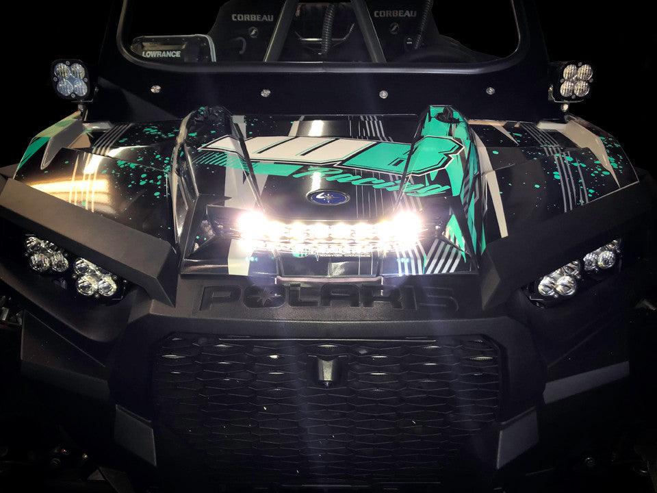 Baja Designs Polaris S8 10 Inch Hood Scoop Mount Light Bar Kit - Polaris 2016-18 RZR XP Turbo - Apollo Off-Road