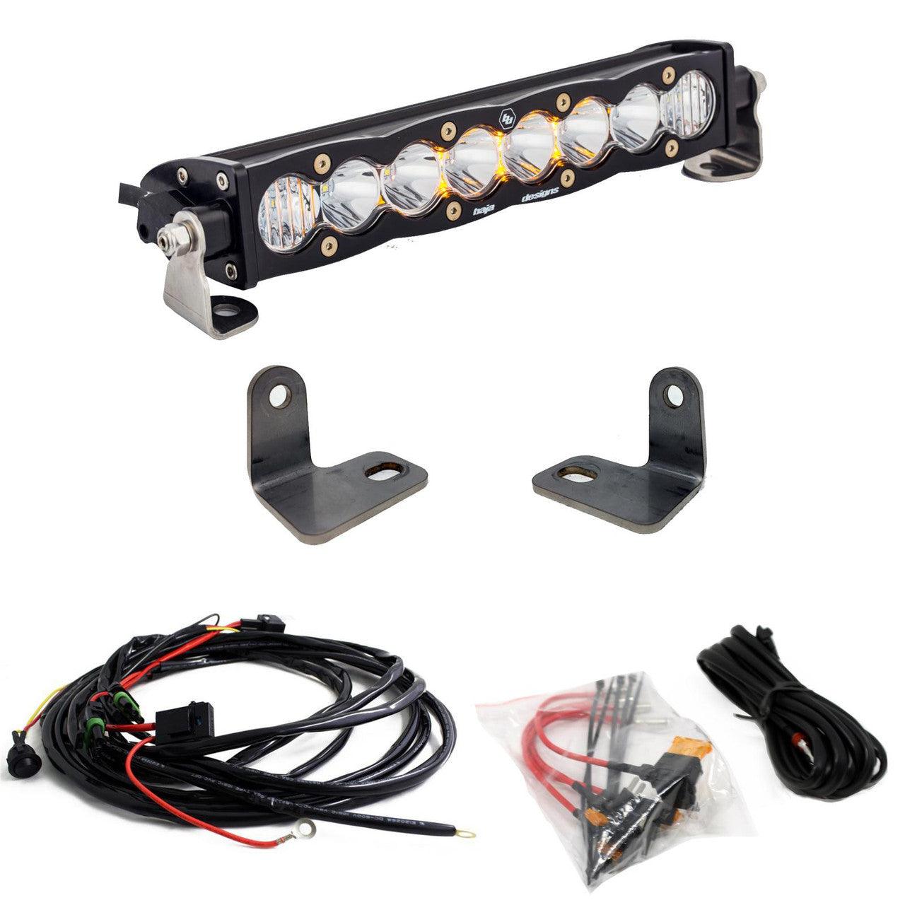 Baja Designs Polaris S8 10 Inch Hood Scoop Mount Light Bar Kit - Polaris 2016-18 RZR XP Turbo - Apollo Off-Road