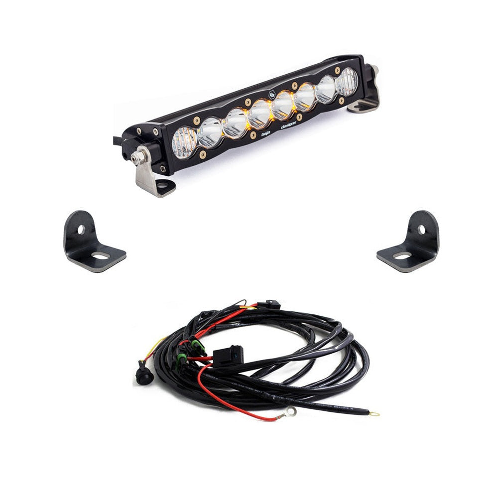 Baja Designs Polaris S8 10 Inch Hood Scoop Mount Light Bar Kit - Polaris 2019-21 RZR XP Turbo, 2018-21 RZR Turbo S - Apollo Off-Road