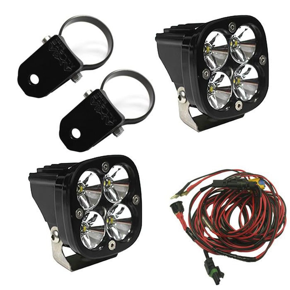 Baja Designs Powersports Squadron Pro A-Pillar Mount Light Kit, Driving-Combo Pattern, Clear, 2 Inch Mount - Apollo Off-Road