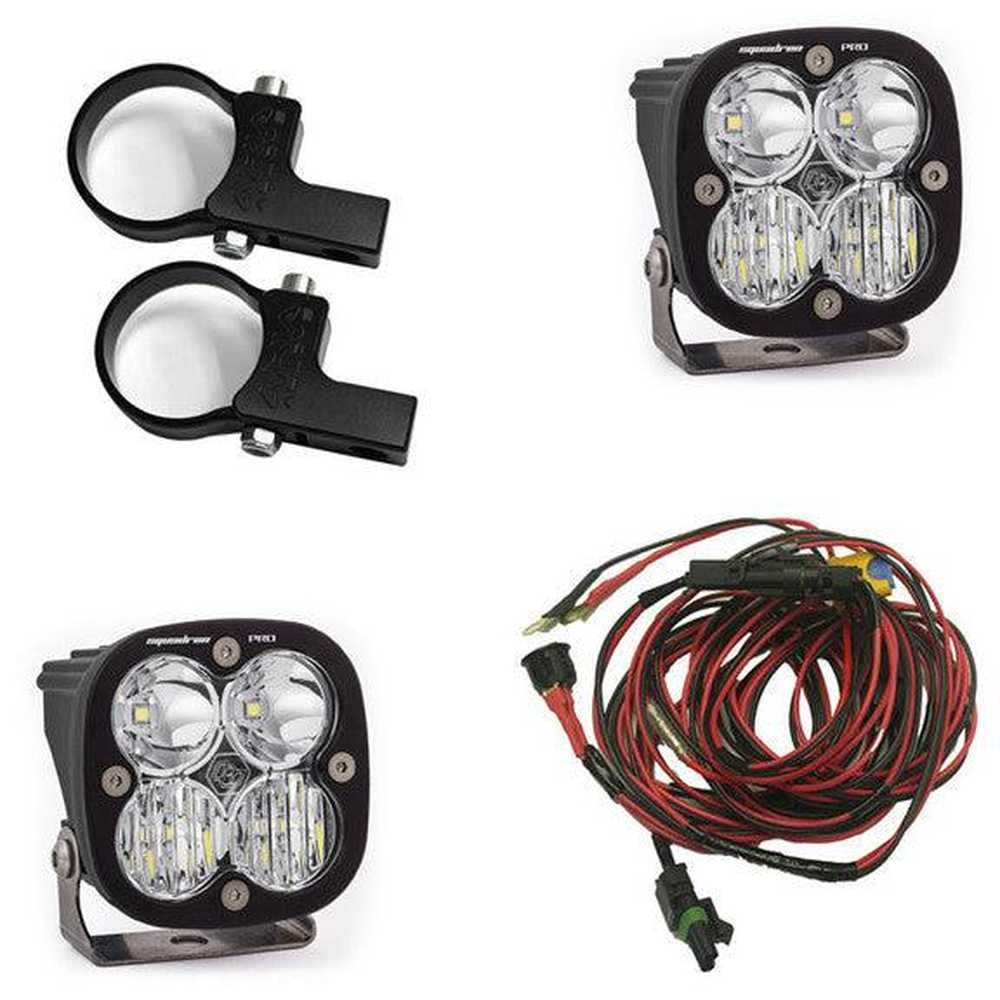 Baja Designs Powersports Squadron Pro Horizontal Mount Light Kit, Driving-Combo Pattern, Clear, 1.75 Inch Mount - Apollo Off-Road