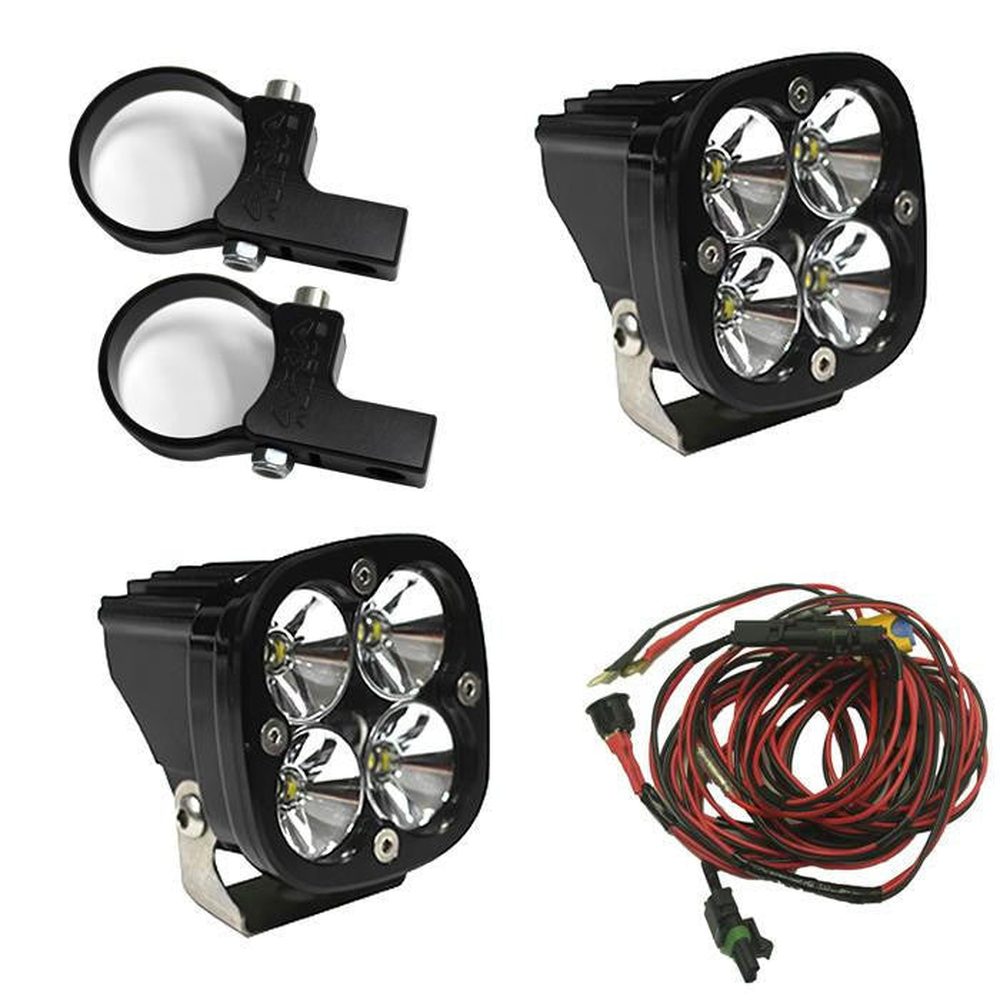 Baja Designs Powersports Squadron Pro Horizontal Mount Light Kit, Driving-Combo Pattern, Clear, 2 Inch Mount - Apollo Off-Road