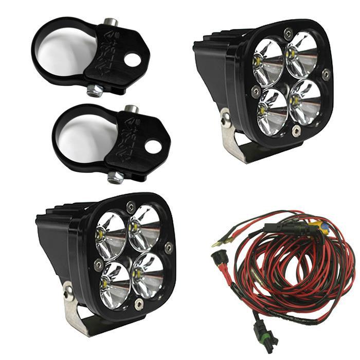 Baja Designs PowerSports Squadron Pro Vertical Mount Light Kit, Driving-Combo Pattern, Clear, 2 Inch Mount - Apollo Off-Road