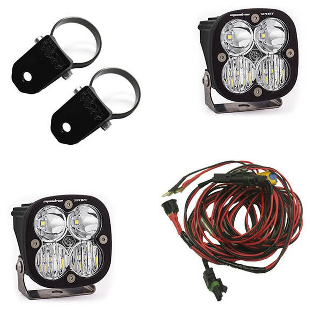 Baja Designs PowerSports Squadron Sport A-Pillar Mount Light Kit, Driving-Combo Pattern, Clear, 2 Inch Mount - Apollo Off-Road