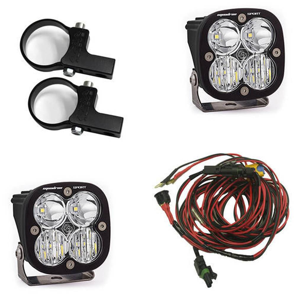 Baja Designs PowerSports Squadron Sport Horizontal Mount Light kit, Driving-Combo Pattern, Clear, 1.75 Inch Mount - Apollo Off-Road