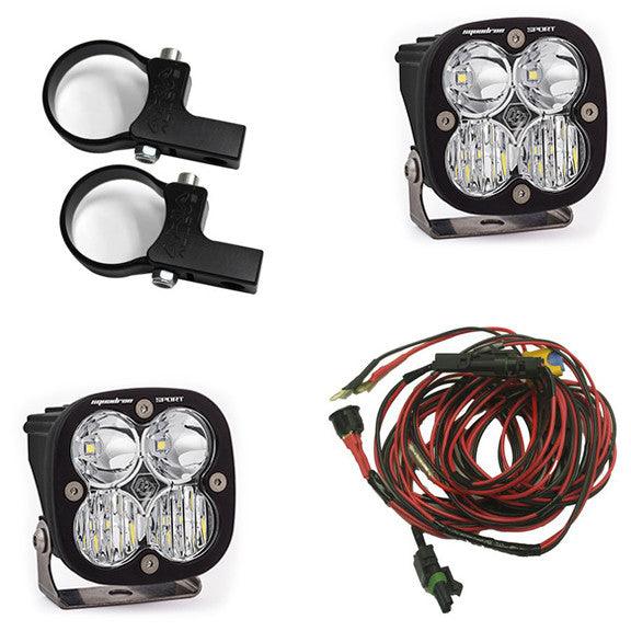 Baja Designs PowerSports Squadron Sport Horizontal Mount Light Kit, Driving-Combo Pattern, Clear, 2 Inch Mount - Apollo Off-Road