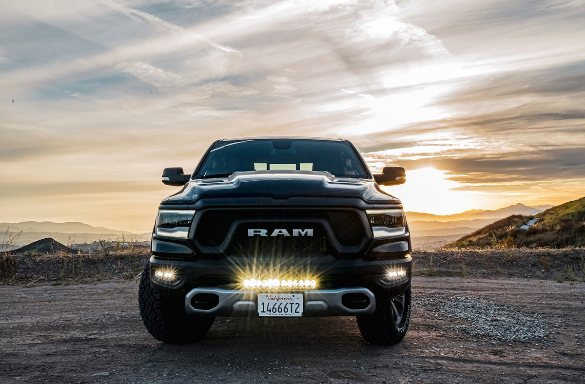Baja Designs Ram OnX6+ 20 Inch Bumper Light Bar Kit - Ram 2019-22 1500 Rebel - Apollo Off-Road