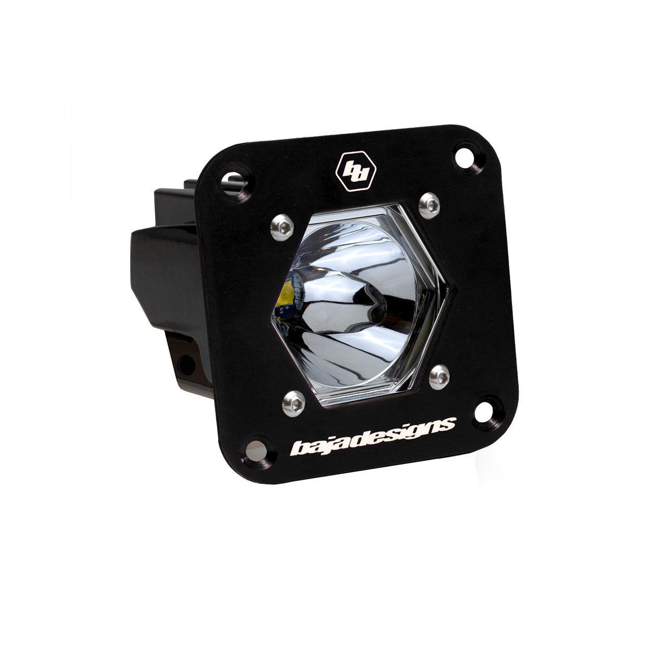 Baja Designs S1 Black Flush Mount Light Pod, Spot Pattern, Clear - Apollo Off-Road