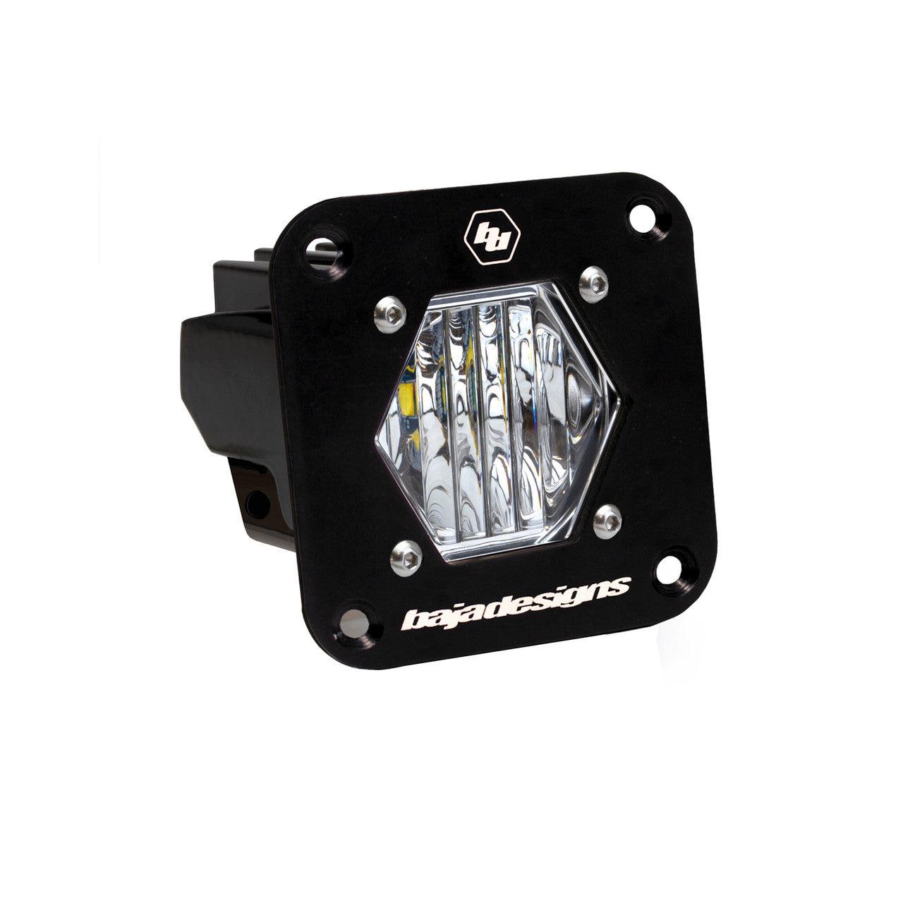 Baja Designs S1 Black Flush Mount Light Pod, Wide Cornering Pattern, Clear - Apollo Off-Road