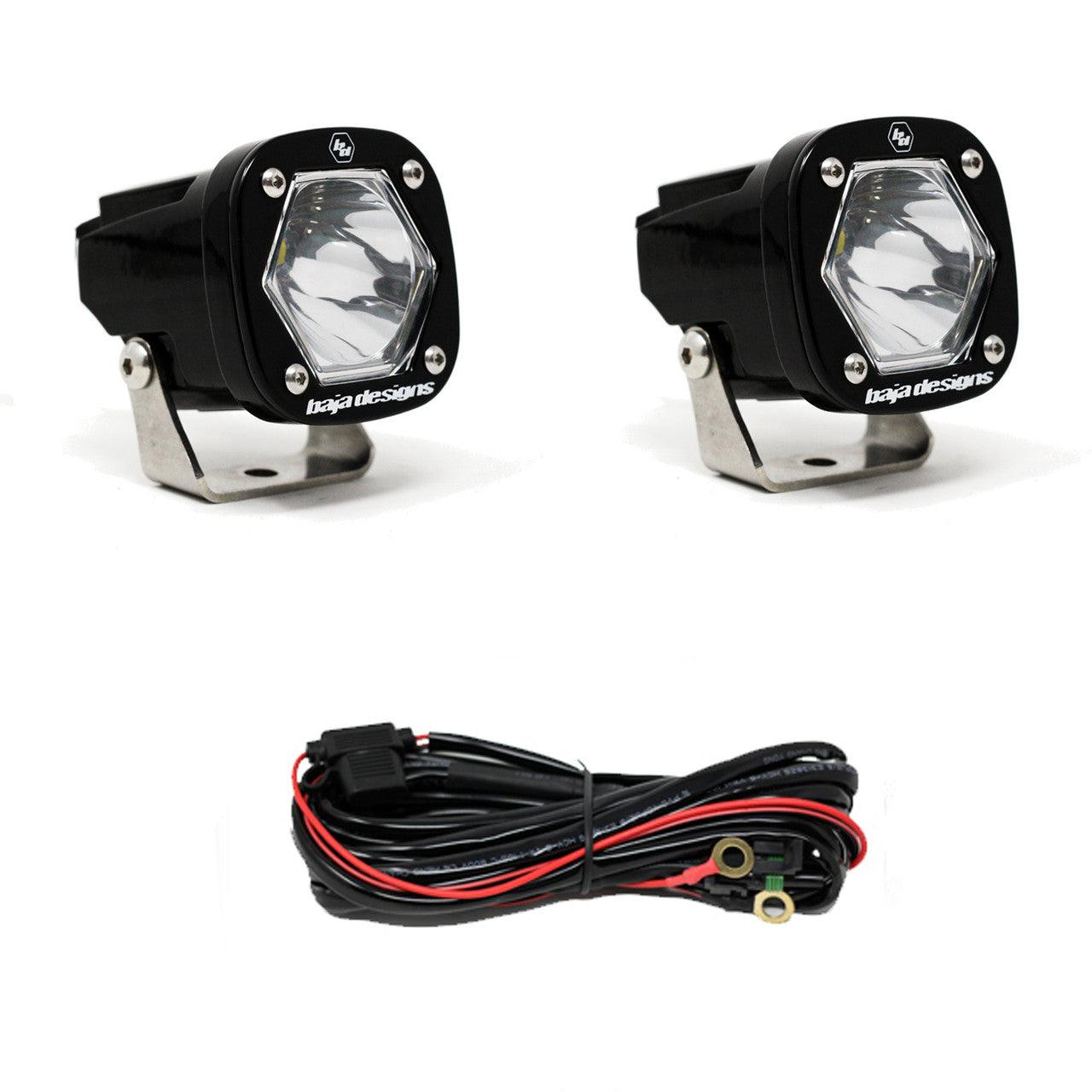 Baja Designs S1 Black LED Light Pod Pair, Spot Pattern, Clear - Apollo Off-Road