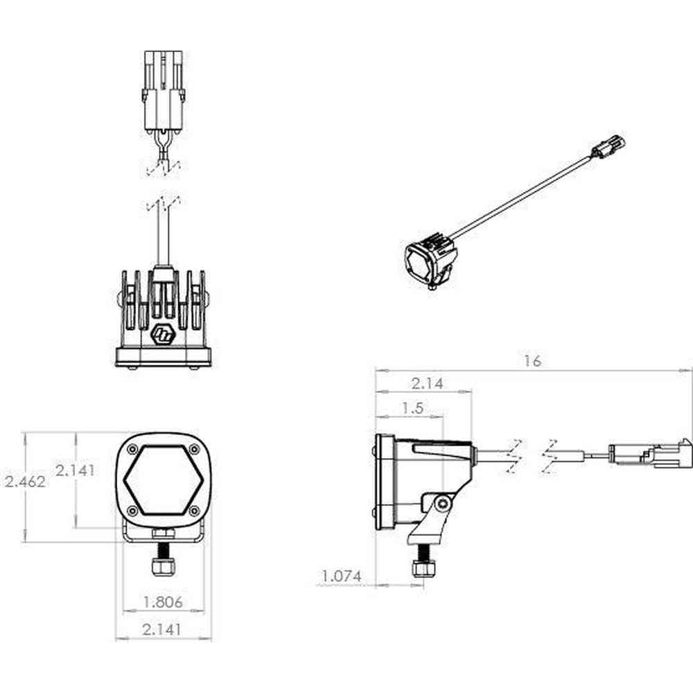 Baja Designs S1 White LED Light Pod Pair, Spot Pattern, Clear - Apollo Off-Road