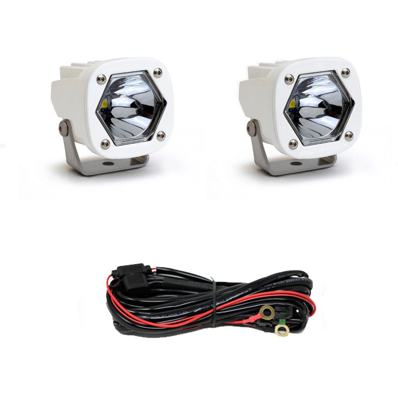 Baja Designs S1 White LED Light Pod Pair, Spot Pattern, Clear - Apollo Off-Road