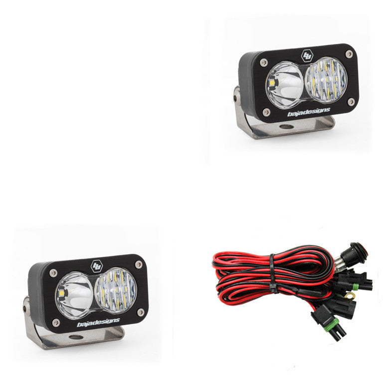 Baja Designs S2 Sport Black LED Light Pod Pair, Driving-Combo Pattern, Clear - Apollo Off-Road