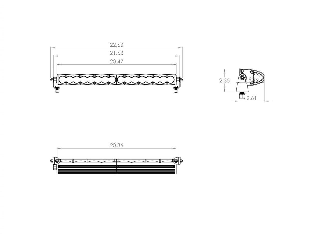 Baja Designs S8 Straight LED Light Bar, Wide Cornering Pattern, Amber, 20 Inch - Apollo Off-Road