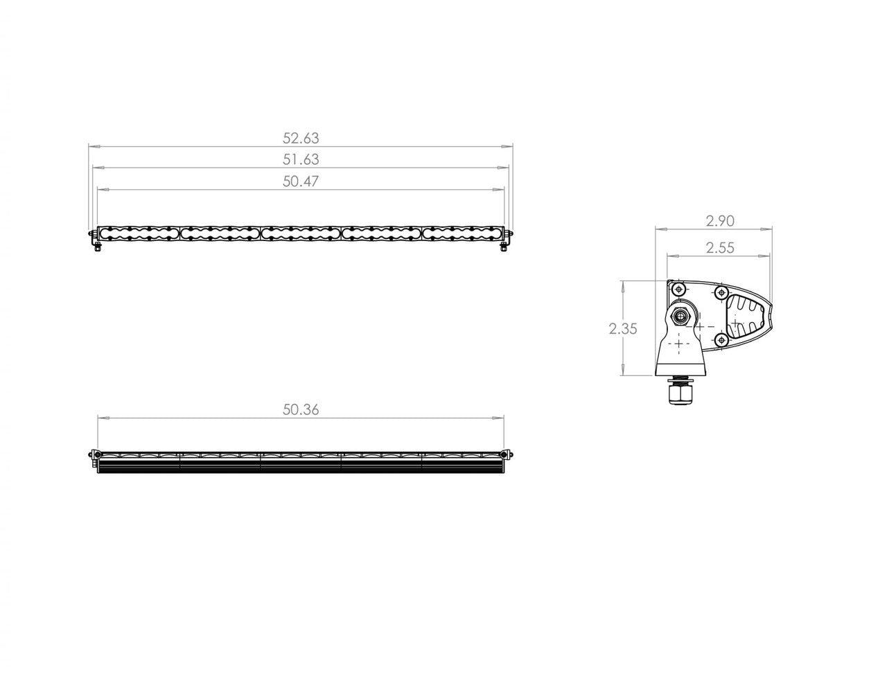 Baja Designs S8 Straight LED Light Bar, Work-Scene , Clear, 50 Inch - Apollo Off-Road