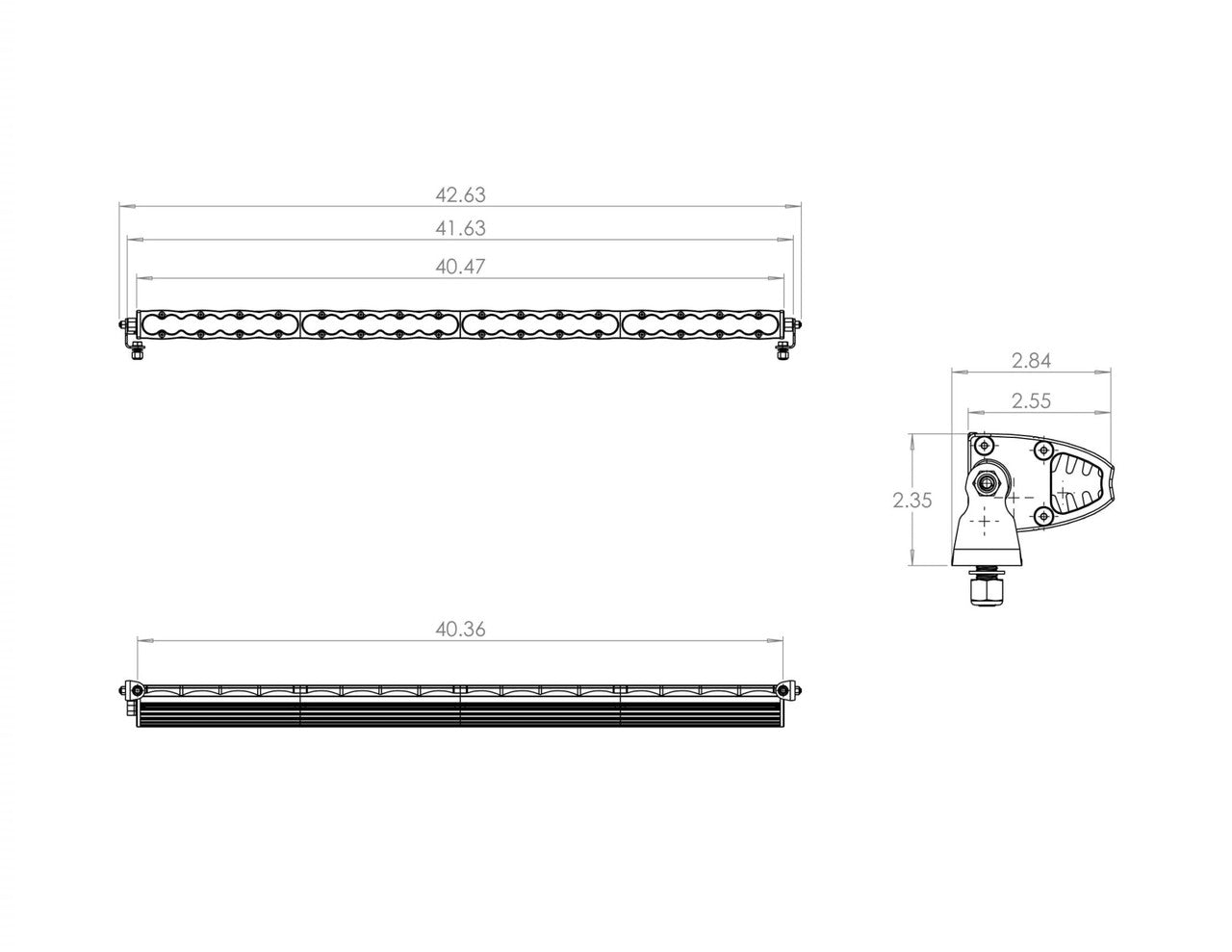 Baja Designs S8 Straight LED Light Bar, Work-Scene Pattern, Clear, 40 Inch - Apollo Off-Road