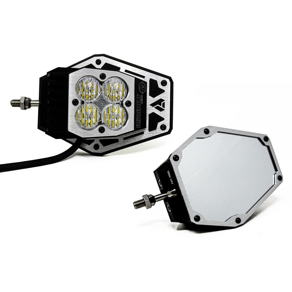 Baja Designs Squadron Nighthawk Mirror UTV LED Light Kit, Wide Cornering Pattern, Clear, 1.75 Inch Tube Mount - Apollo Off-Road