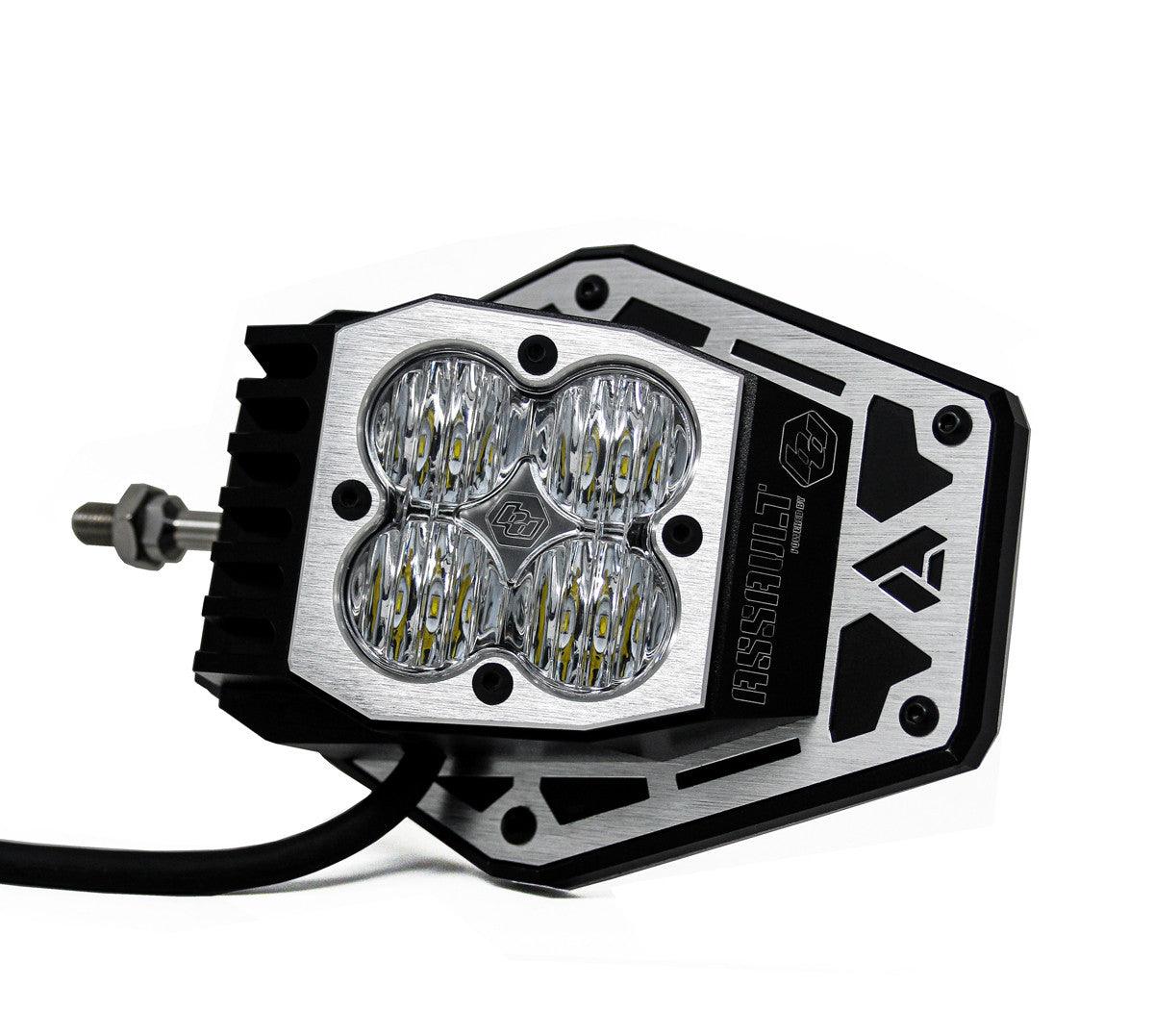 Baja Designs Squadron Nighthawk Mirror UTV LED Light Kit, Wide Cornering Pattern, Clear, 1.875 Inch Tube Mount - Apollo Off-Road