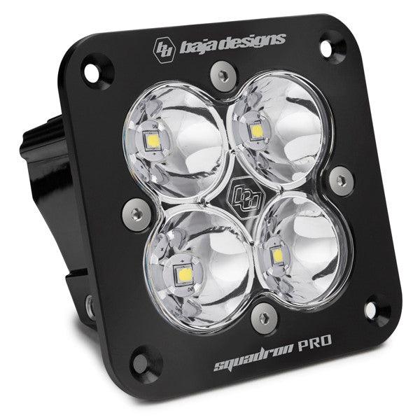 Baja Designs Squadron Pro Black Flush Mount LED Light Pod, Spot Pattern, Clear - Apollo Off-Road