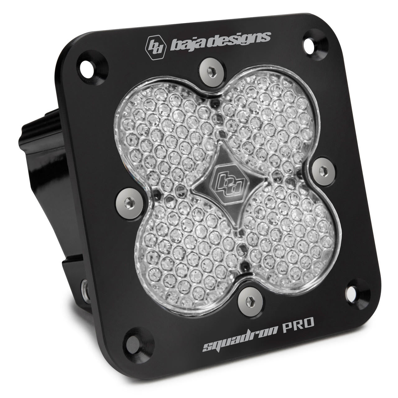 Baja Designs Squadron Pro Black Flush Mount LED Light Pod, Work-Scene Pattern, Clear - Apollo Off-Road