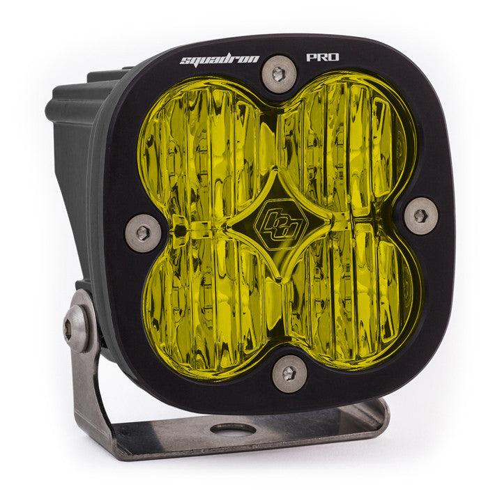 Baja Designs Squadron Pro Black LED Light Pod, Wide Cornering Pattern, Amber - Apollo Off-Road