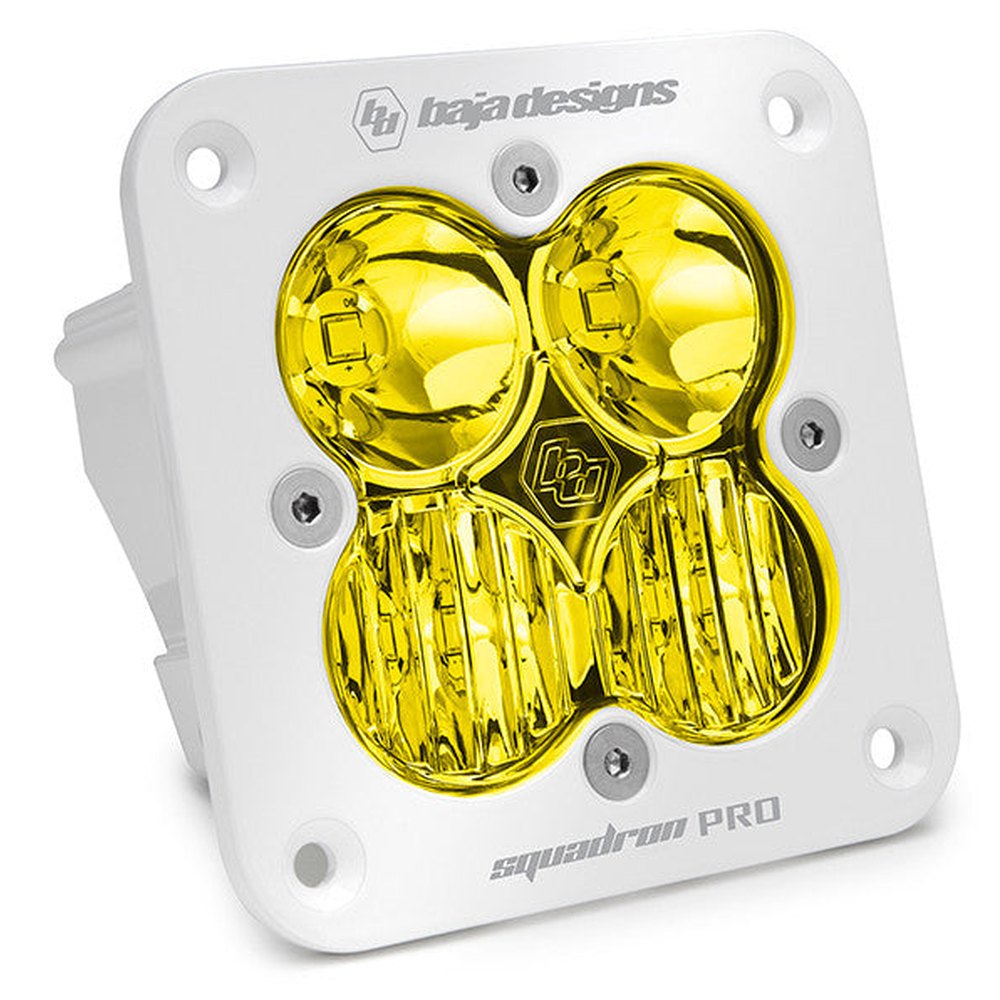 Baja Designs Squadron Pro White Flush Mount LED Light Pod, Driving-Combo Pattern, Amber - Apollo Off-Road