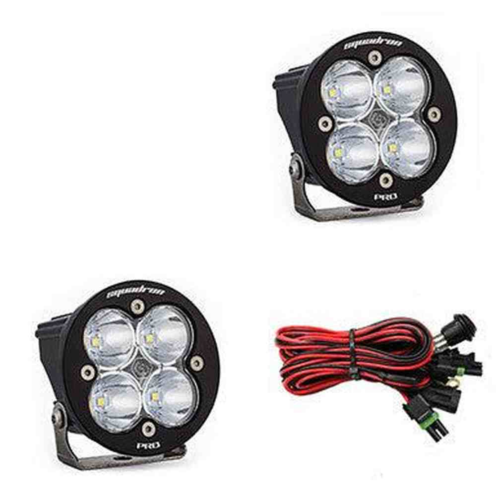 Baja Designs Squadron-R Pro Black LED Light Pod Pair, Work-Scene Pattern, Clear - Apollo Off-Road
