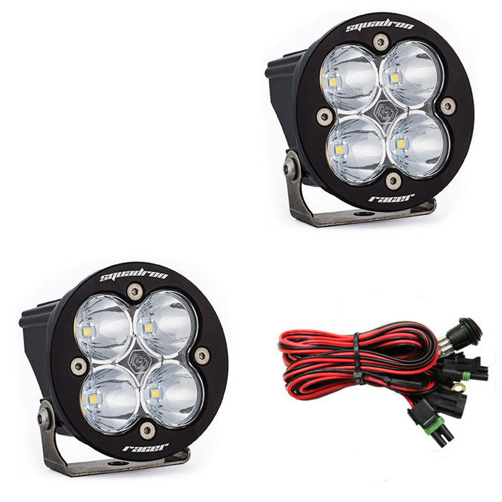 Baja Designs Squadron-R Racer Edition LED Light Pod Pair, Racer Spot Pattern, Clear - Apollo Off-Road
