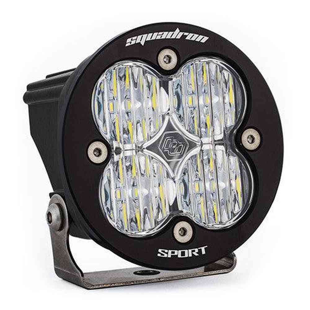 Baja Designs Squadron-R Sport Black LED Light Pod, Wide Cornering Pattern, Clear - Apollo Off-Road
