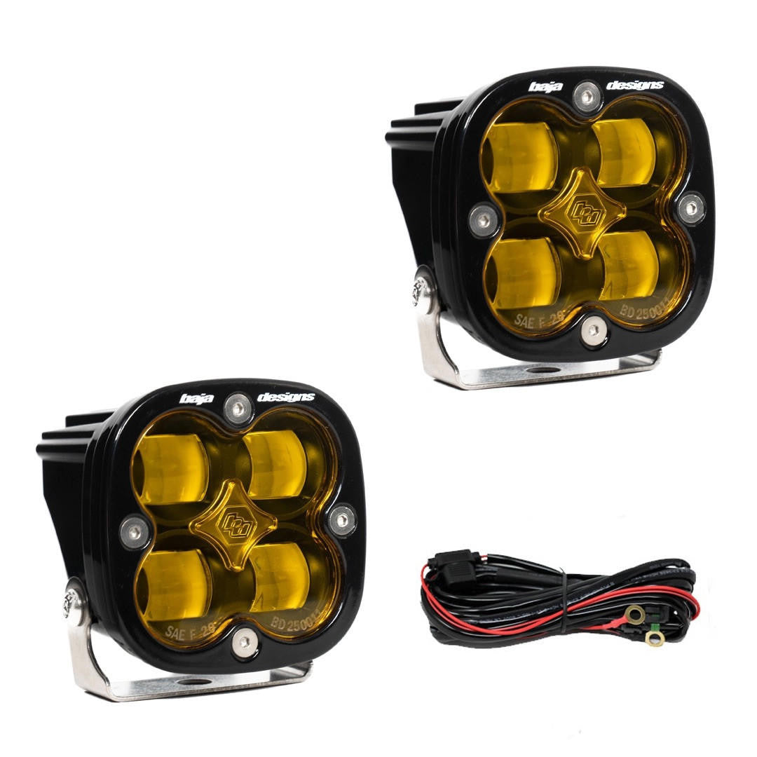 Baja Designs Squadron SAE LED Auxiliary Light Pod Pair, Amber - Apollo Off-Road