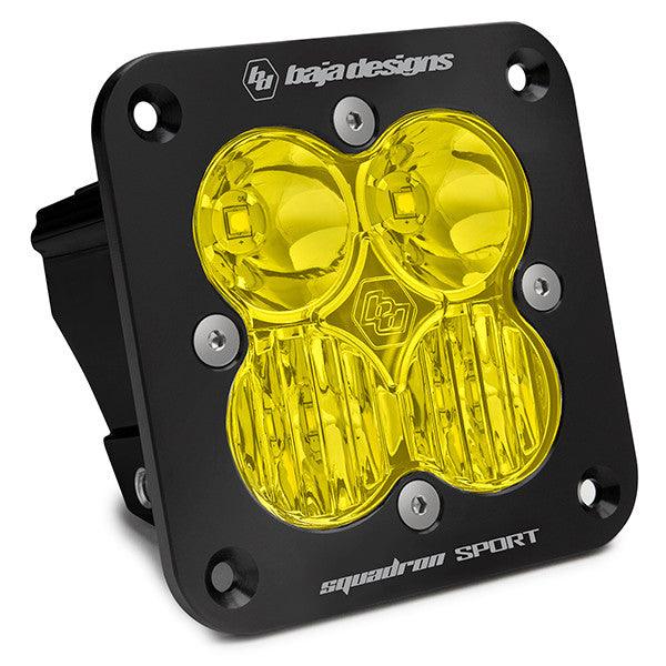Baja Designs Squadron Sport Black Flush Mount LED Light Pod, Driving-Combo Pattern, Amber - Apollo Off-Road