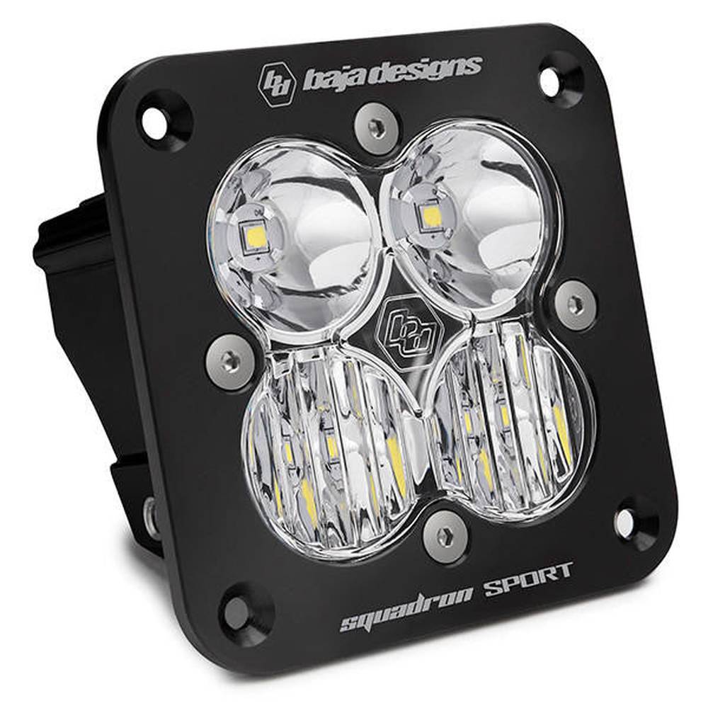Baja Designs Squadron Sport Black Flush Mount LED Light Pod, Driving-Combo Pattern, Clear - Apollo Off-Road