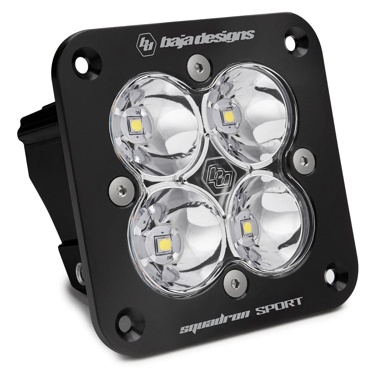Baja Designs Squadron Sport Black Flush Mount LED Light Pod, Spot Pattern, Clear - Apollo Off-Road