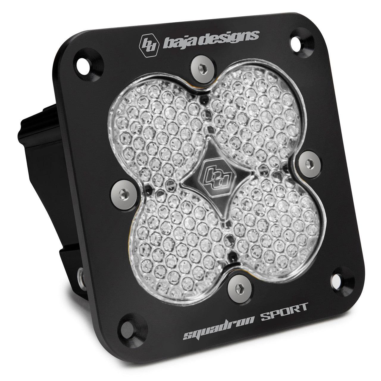 Baja Designs Squadron Sport Black Flush Mount LED Light Pod, Work-Scene Pattern, Clear - Apollo Off-Road