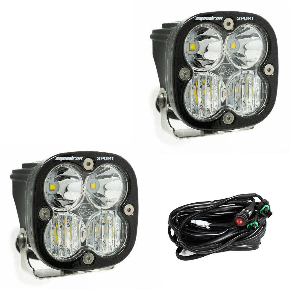 Baja Designs Squadron Sport Black LED Light Pod Pair, Driving-Combo Pattern, Clear - Apollo Off-Road